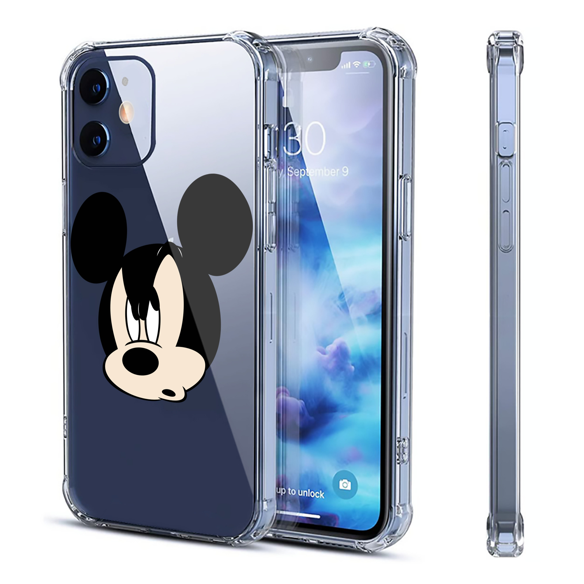 （画像用） ミッキーマウス Mickey Mouse 【iPhone 12シリーズ対応】透明スマホケース（クリアソフトケース）